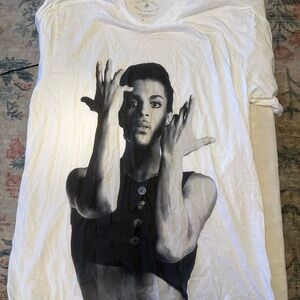 Prince White Graphic T-Shirt with Black Print